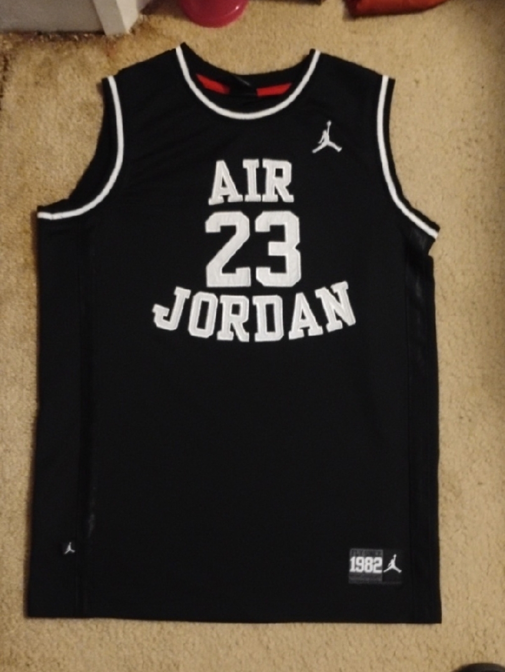 Jordan Black and White AIR 23 Basketball Jersey